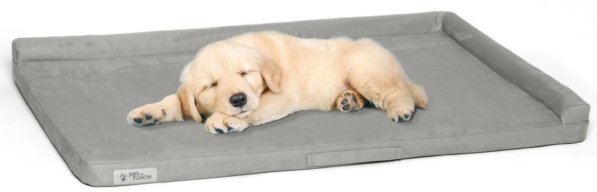 PetFusion PuppyChoice Dog Crate Bed | Durable Microsuede Cover Solid Foam Waterproof Liner | Removable Washable Crate Pad Cover. Replacements Covers & Blankets Also Avail | 1 Year Warr.