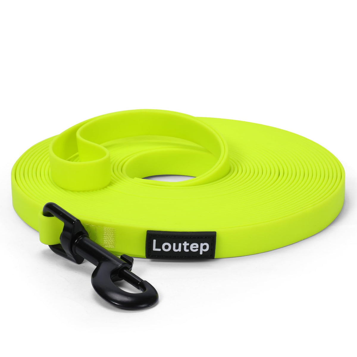 Loutep Biothane Long Line Dog Leash 5ft 10ft 16ft 30ft 50ft PVC Recall Waterproof Dog Leash Beach Swimming Tracking Training Dogs Lead for Pet Medium and Large Dogs