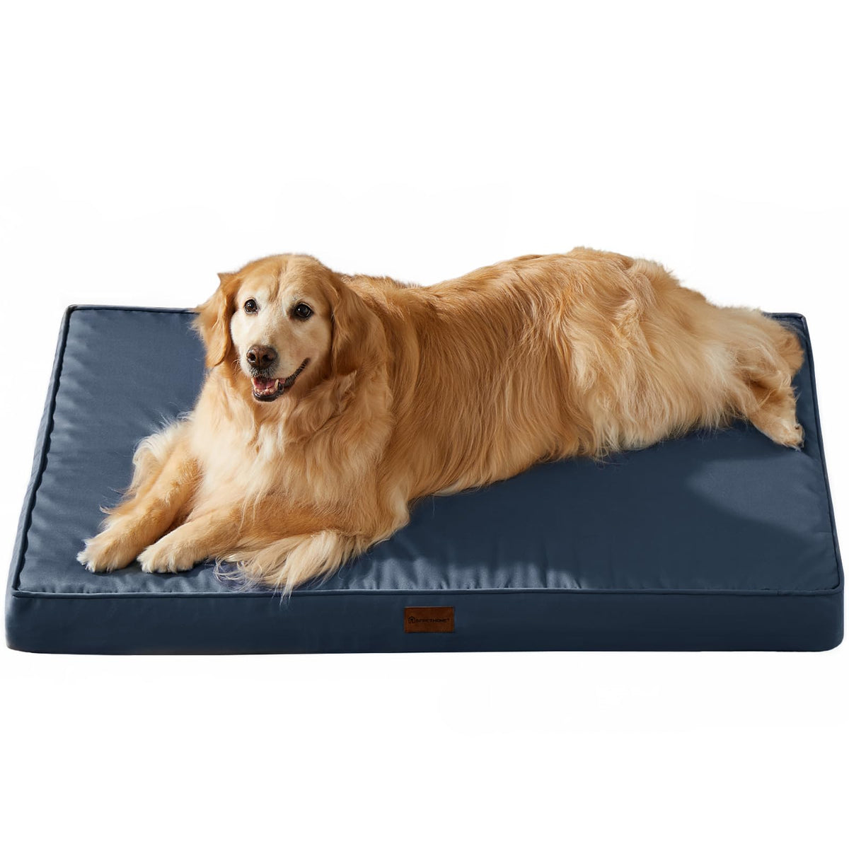 BFPETHOME Outdoor Dog Beds for Large Dogs Waterproof Dog Bed for Medium Large Extra Large Dogs Orthopedic Dog Bed with Removable Washable Cover Egg Crate Foam Pet Bed Mat. (36 x 27 in Navy)