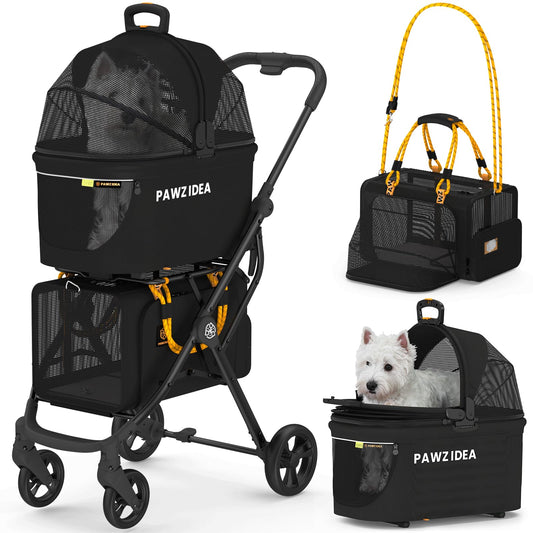 PAWZIDEA 4-in-1 Double Pet Stroller