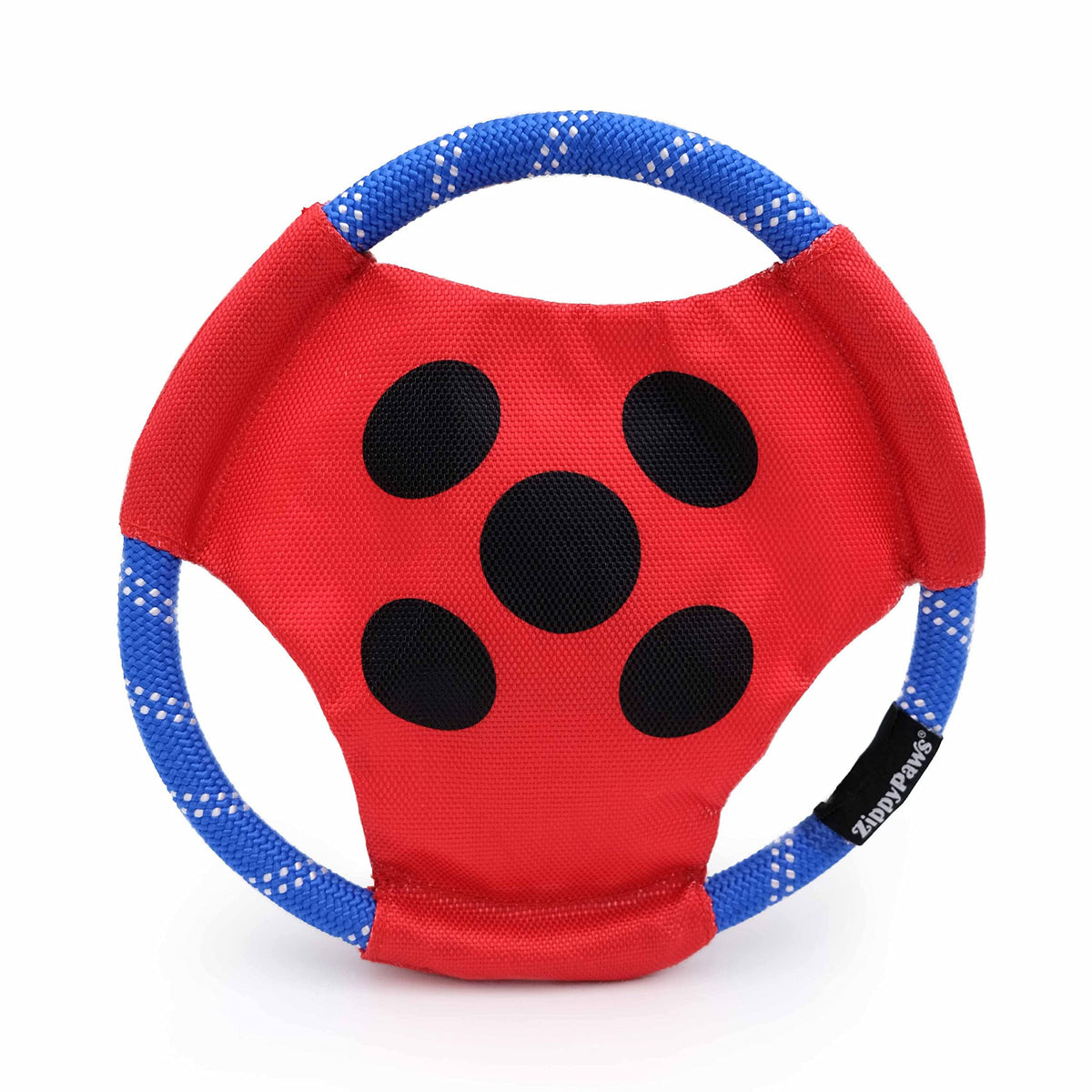 ZippyPaws Rope Gliderz Dog Toy Soft Frisbee with Durable Rope for Tugging and Chewing Miraculous Ladybug