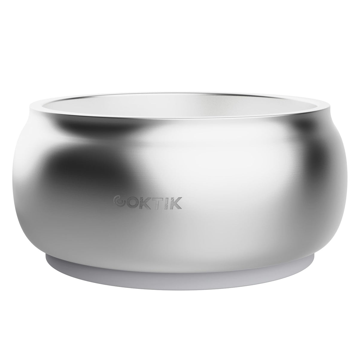 COKTIK Dog Bowl Non-Slip Dog Bowls Large Breed Insulated Stainless Steel Dog Bowls Dog Food Water Bowl for Small Medium Large Dogs Cats Dishwasher Safe (64oz Silver)