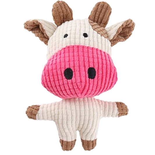 Squeaky Cow Plush Dog Toy